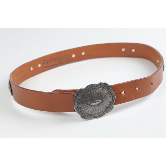 Vintage Talbots Brown Genuine English Saddle Hide Leather Skinny Belt Size S - Picture 3 of 10